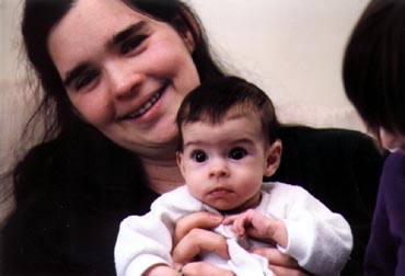 Ivy at 4 months, with Emma